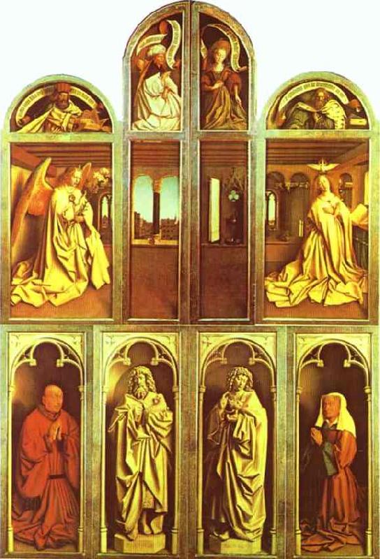 Jan Van Eyck The Ghent Altarpiece with altar wings closed Norge oil painting art